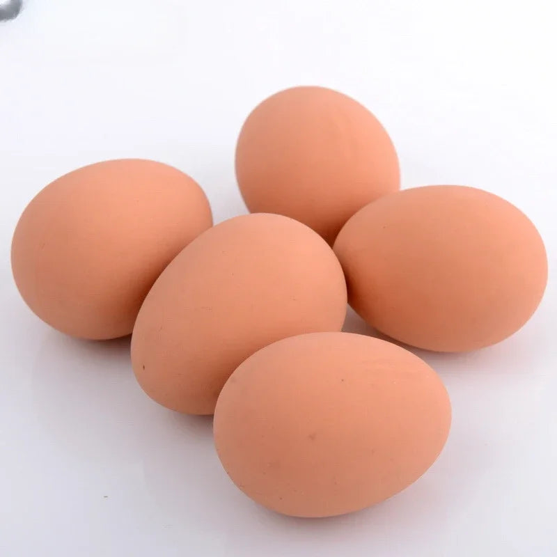 1 Pcs Novelty Bouncy Eggs Realistic Fake Rubber Bouncing BallsModel Farm Chicken Nesting Hen Hatching Egg Pet Toy Prank Joke