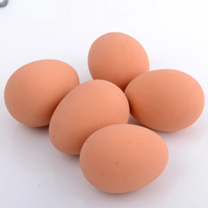 1 Pcs Novelty Bouncy Eggs Realistic Fake Rubber Bouncing BallsModel Farm Chicken Nesting Hen Hatching Egg Pet Toy Prank Joke