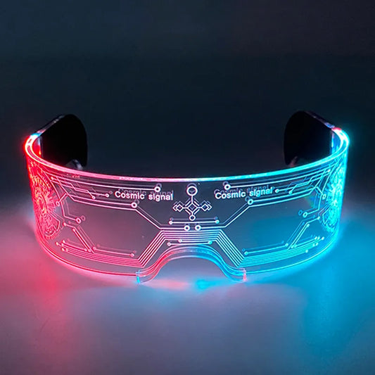 LED Glasses Colorful Neon Luminous Glasses Change Color Light Up Glasses Rave Costume Party Decor DJ Glasses Performance Props
